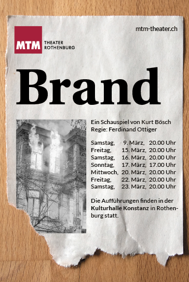 MTM-Theater Rothenburg spielt "Brand", Kulturhalle Konstanz, 17.00 Uhr, www.mtm-theater.ch