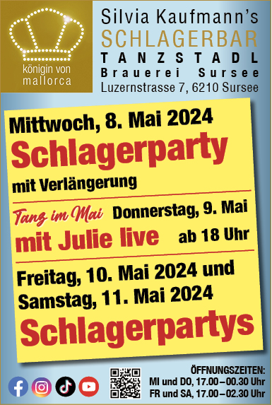 Tanz mit Julie, live, in Silvia Kauffmann's Schlagerbar, Brauerei Sursee, Luzernstrasse 7, ab 18.00 Uhr